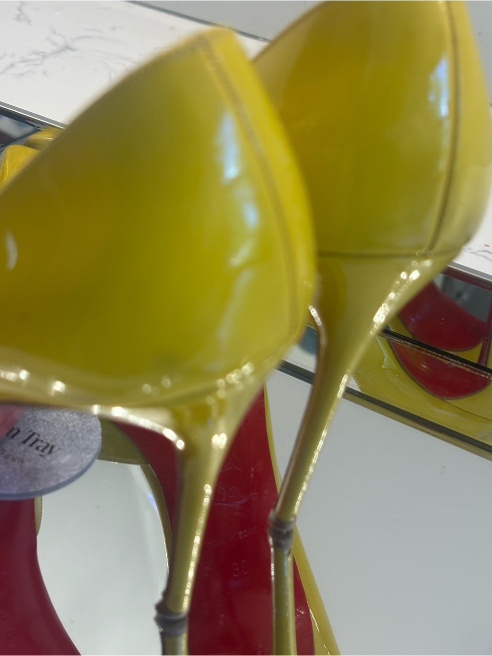 Authentic Christian Louboutin Yellow Patent Women’s Pumps - Picture 2 of 11